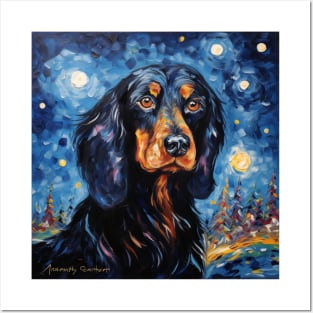 Gordon Setter Night Posters and Art